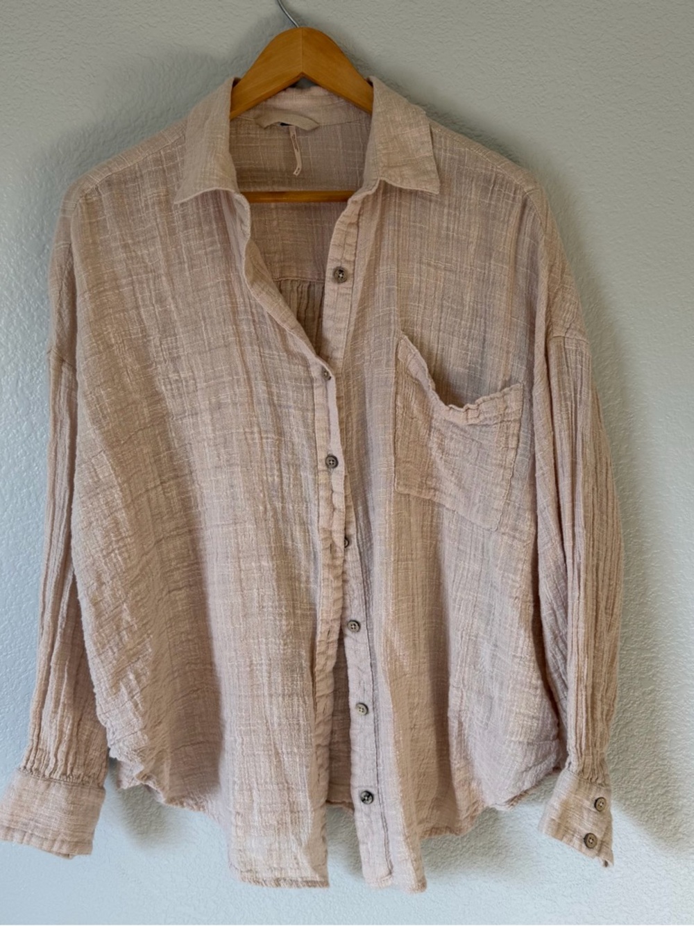 Free People Gauzy button down top